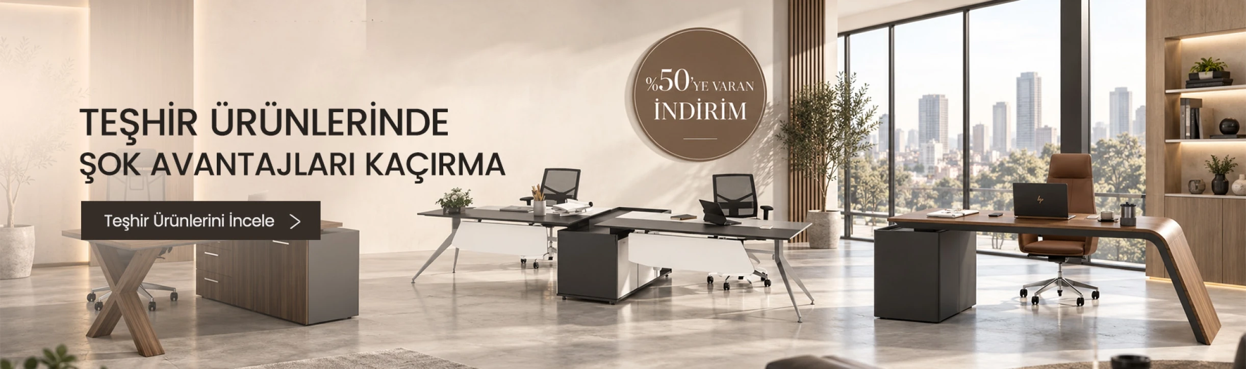 Seçili ofis mobilyalarında online özel %50'ye varan indirim kampanyası